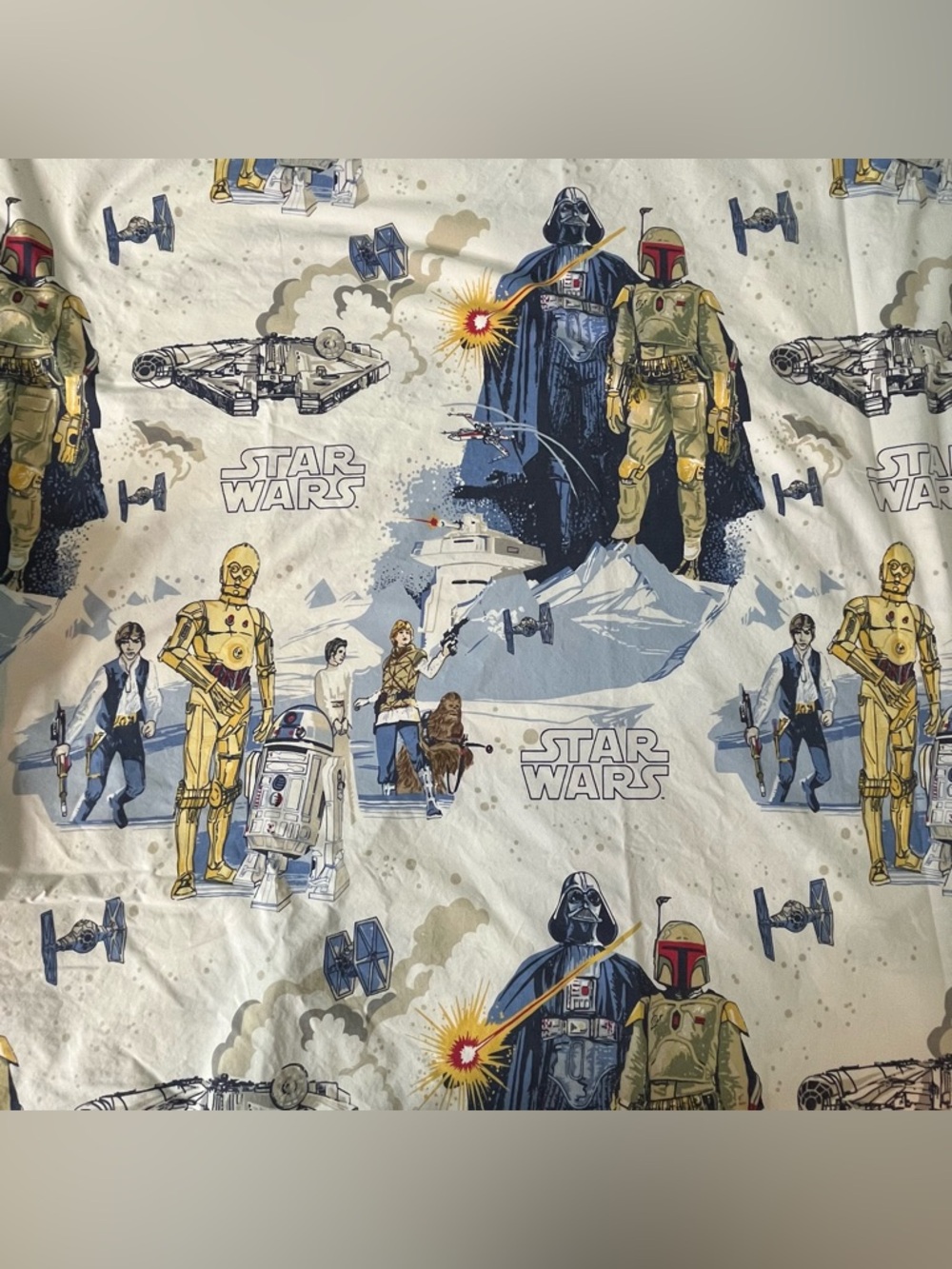Star Wars Pottery Barn Kids Empire Strikes Back Full Flat Sheet. Movie Prop